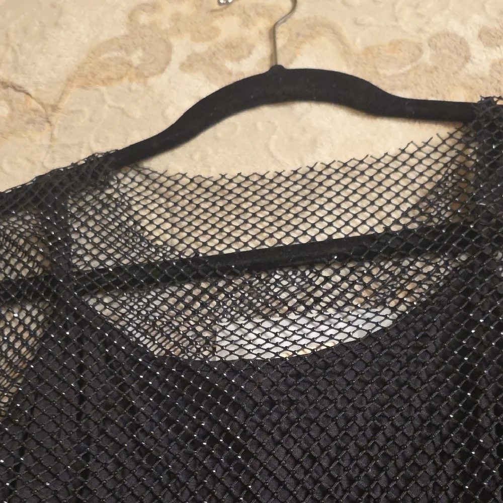 Elan Black Mesh Elegant Dress Wedding Formal